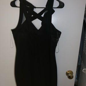 Crystal doll black mini dress